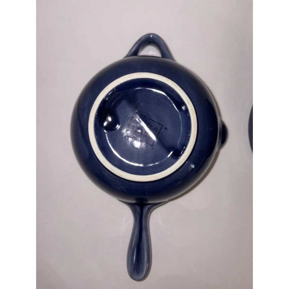 3 Vintage Ceramiche Alfa Italy Blue Glazed Soup Bowl -made In Italy Pottery
